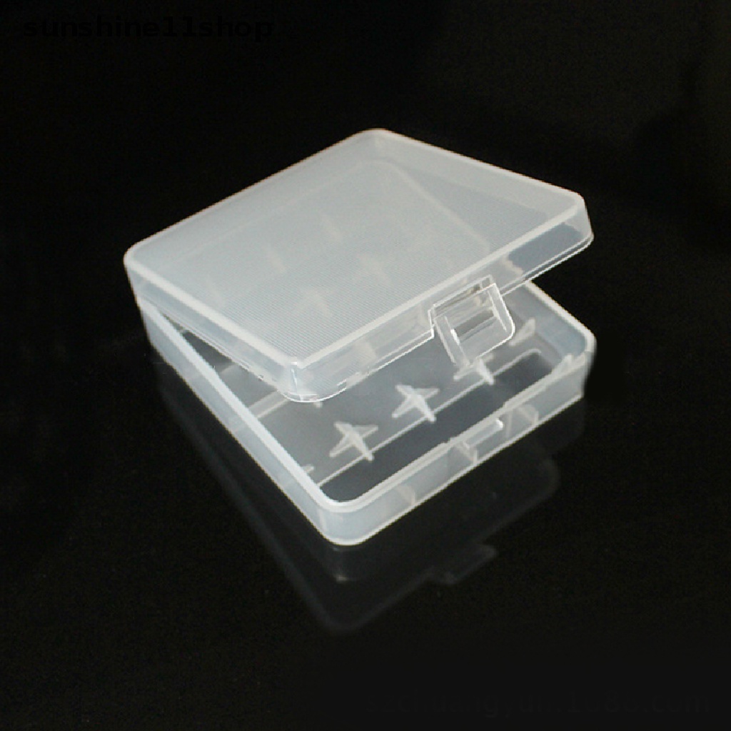 Sho New Colorful Plastic Holder Case 4kotak Penyimpanan Plastik AA AAA Hard Cover Untuk Wadah Organizer 14500 N