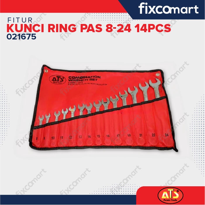 Kunci Ring Pas ATS SET 14 pcs ( 8-24mm)