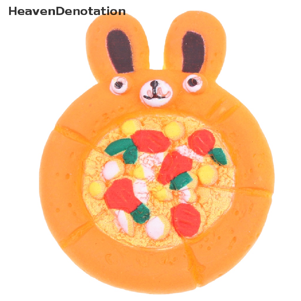 [HeavenDenotation] 1set Rumah Boneka Pizza Membantu Miniatur Piring Pizza Mainan Rumah Model Aksesoris HDV