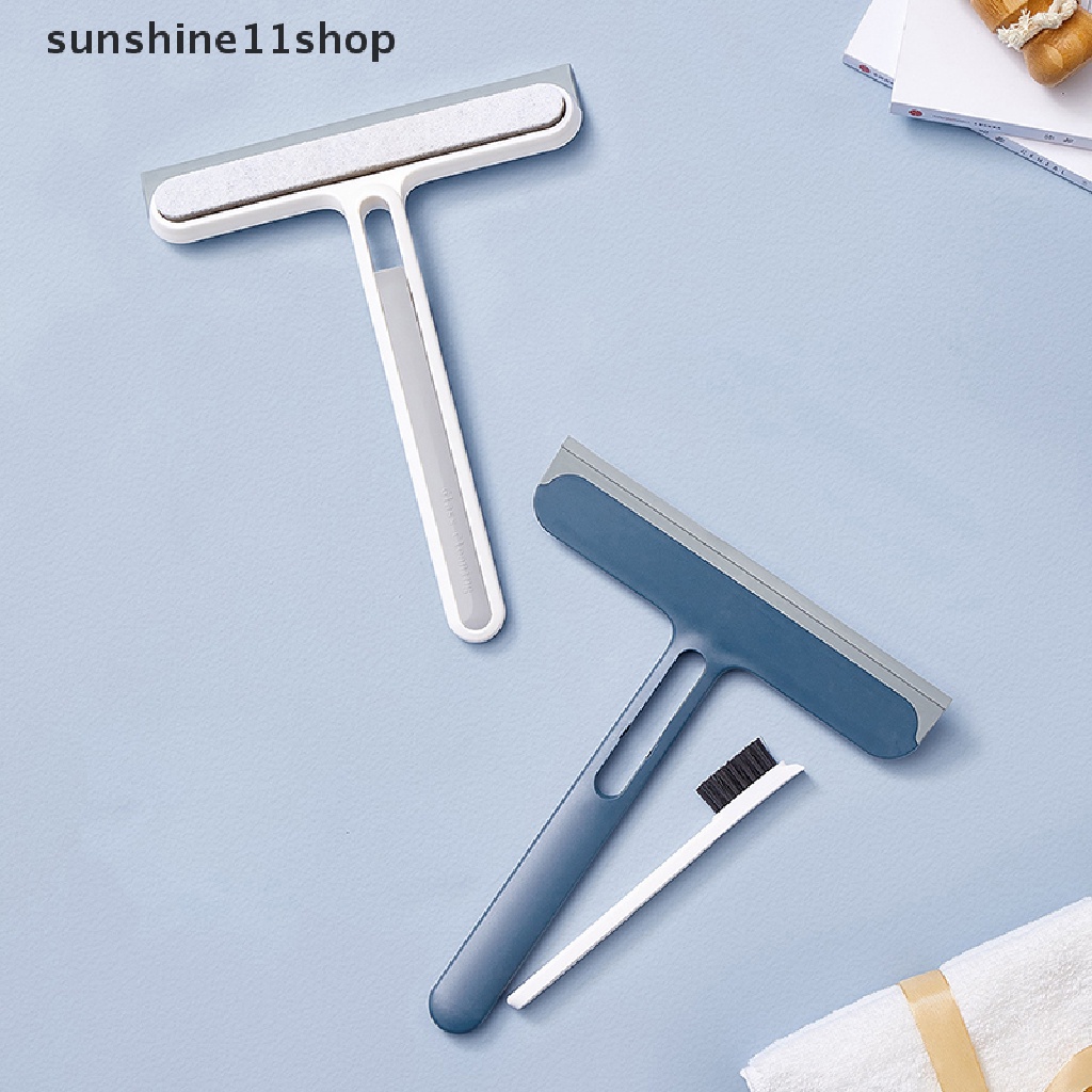 Sho 1Pc Lap Sikat Pembersih Jendela Kaca Dengan Gagang Squeegee Home Cleaning Tools N