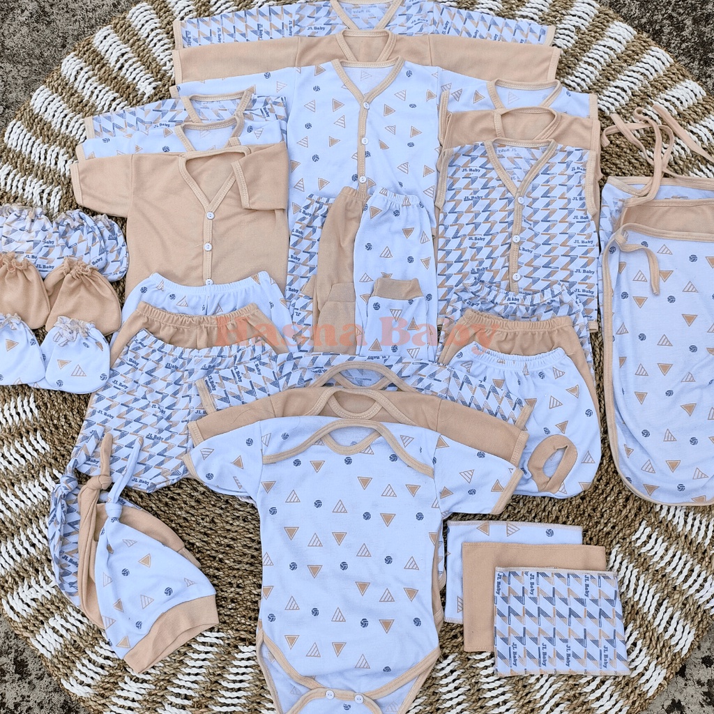 36Pcs, Paket Lahiran Setelan Baju Bayi Celana Bayi Baru Lahir seri coklat susu muda Baby Newborn Gift Set - Juragan Lebak