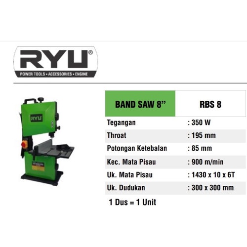 TEKIRO RYU RBS 8&quot; MESIN BAND SAW 8 INCH - GERGAJI KAYU UKIR TRIPLEK1