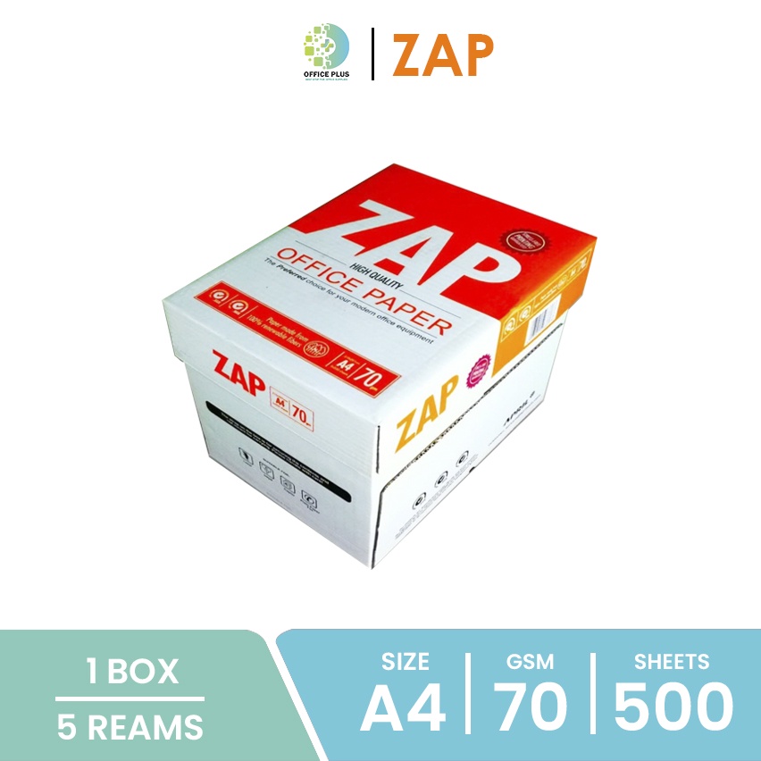 

ZAP Kertas HVS A4 70 gsm 1 BOX 1 DUS Instant / Sameday