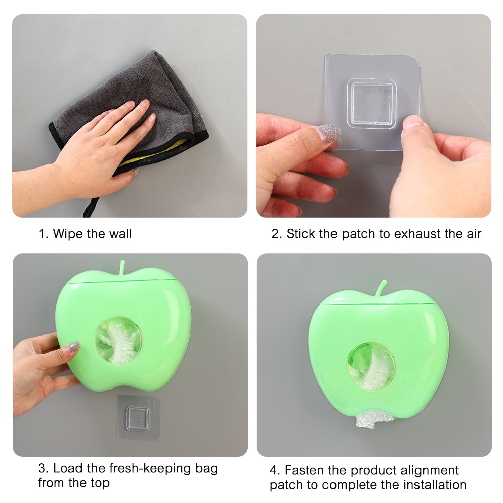 Wall Mounted Fresh Keeping bag Storage Box/Organizer Dapur Tempat Kantong Plastik Elastis/Wadah Penyimpanan Penutup Makanan Sekali Pakai