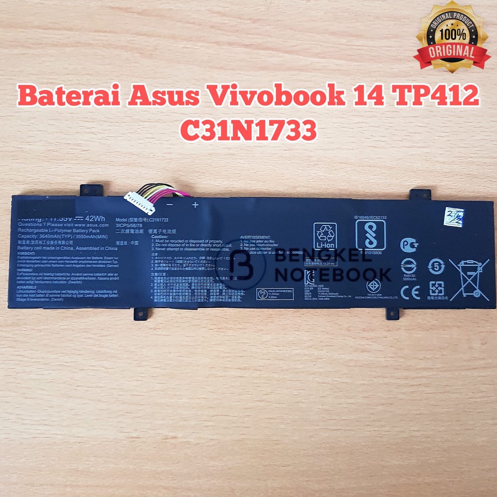 Baterai Asus Vivobook 14 TP412 TP412U TP412FA TP412UA C31N1733