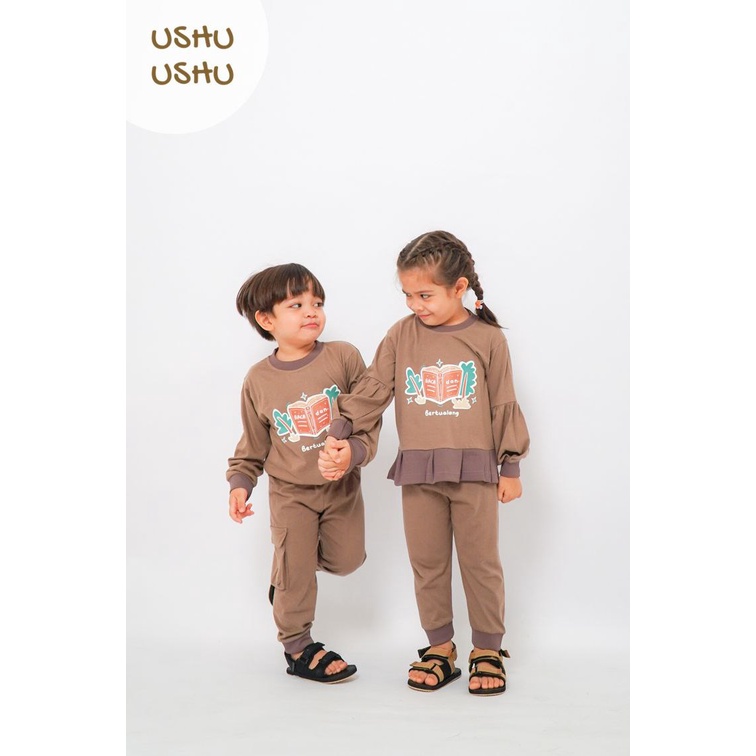 Ushu Ushu Baca Series Setelan Anak Laki - Setelan Stelan Baju Kaos Set Anak Laki Laki Cowok 1 2 3 4 5 6 Tahun