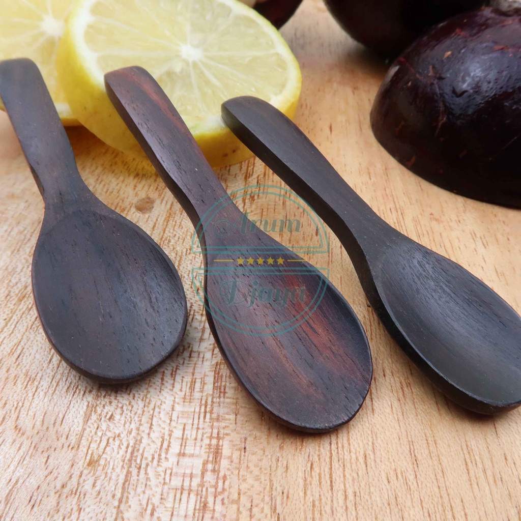 Dessert Spoon Sendok Puding Wooden Spoon Kayu Sendok Ice Cream Spoon Sendok Mini Sendok Kecil