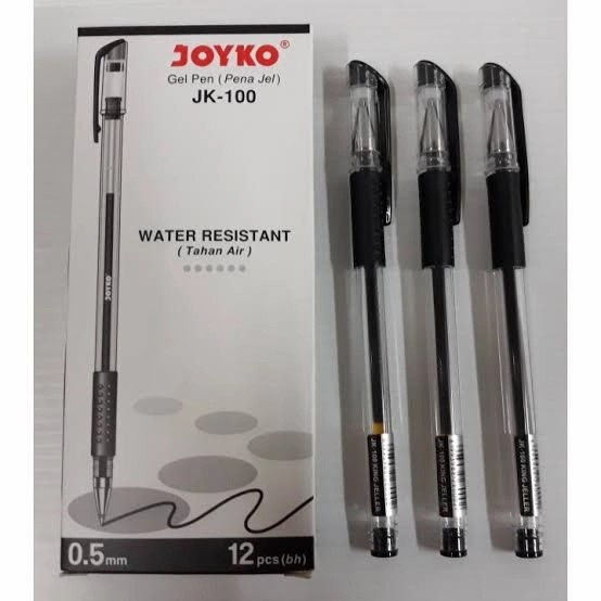 

BISA COD Joyko Gel Pen Hitam 1 Lusin Jk100