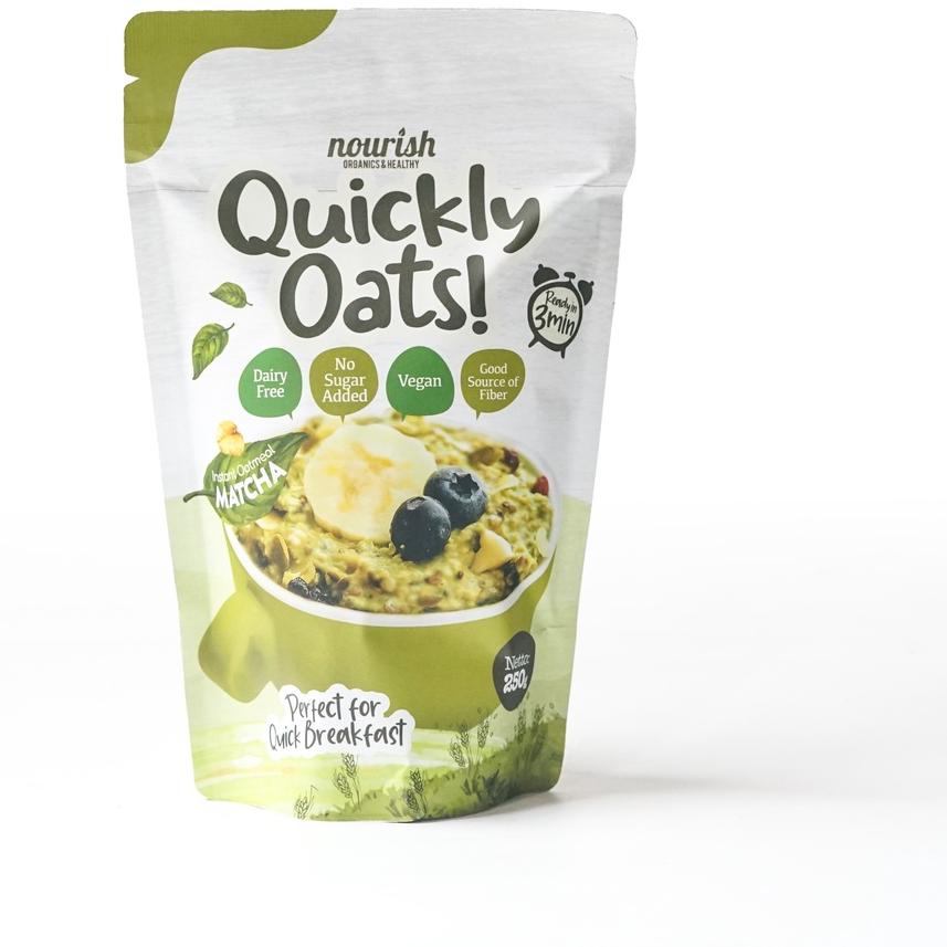 

♢ Quickly Oats! Instant Oatmeal Matcha Buy 1 Get 1 Free (250gr x 2pc) ❈