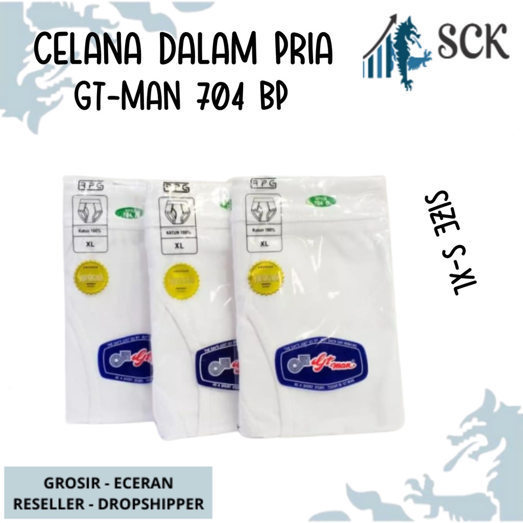 CD GT-MAN 704 BP PUTIH / Celana Dalam GT MAN 704 Anti Selip / Pakaian Dalam Cowok - sckmenwear GROSIR