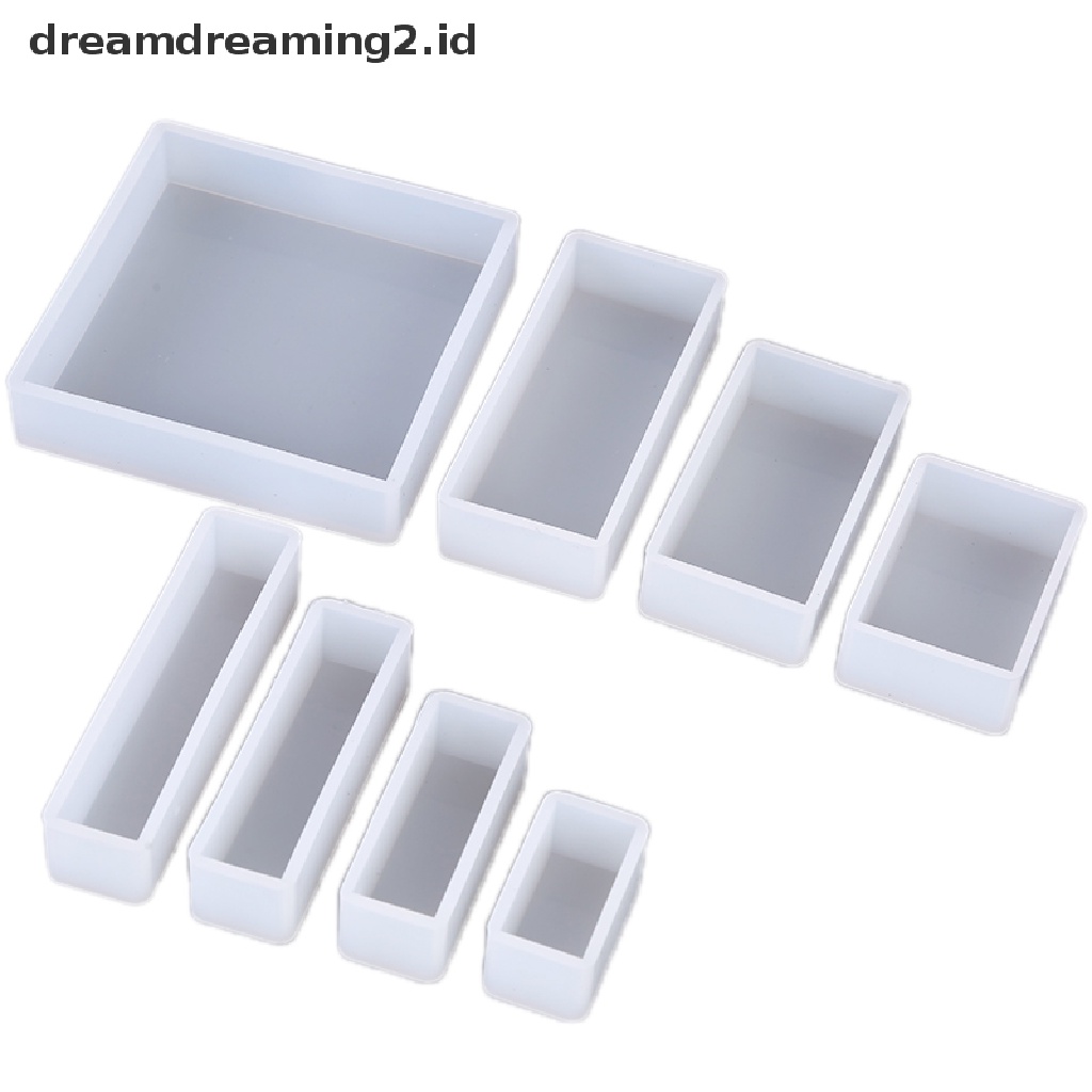 (dream) Cetakan Silikon DIY Membuat Persegi Persegi Persegi Panjang Eksospy Resin Kerajinan Perhiasan Dekorasi.