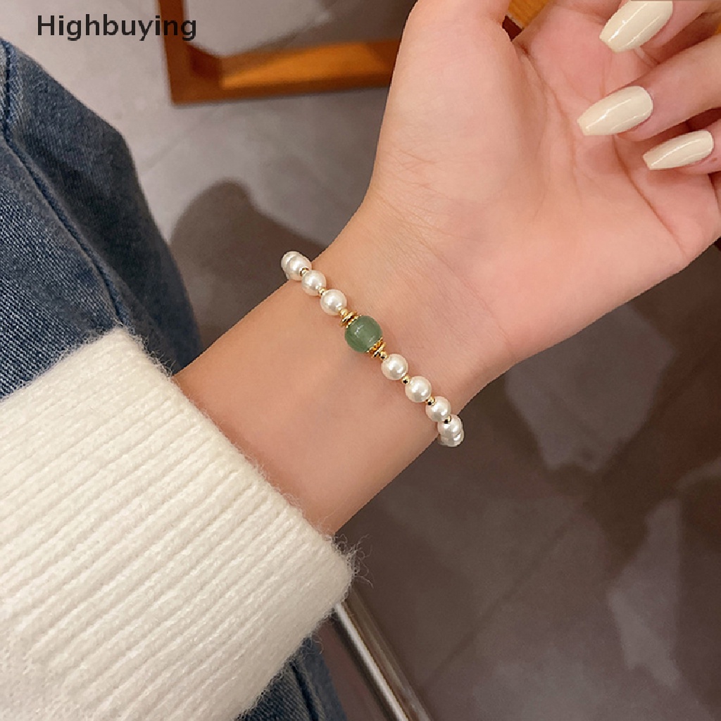 Hbid Fashion Trend Light Exquisite Elegant Cat's Eye Stone Pearl Bracelet Ladies Senior Jewelry Birthday Party Gift Glory