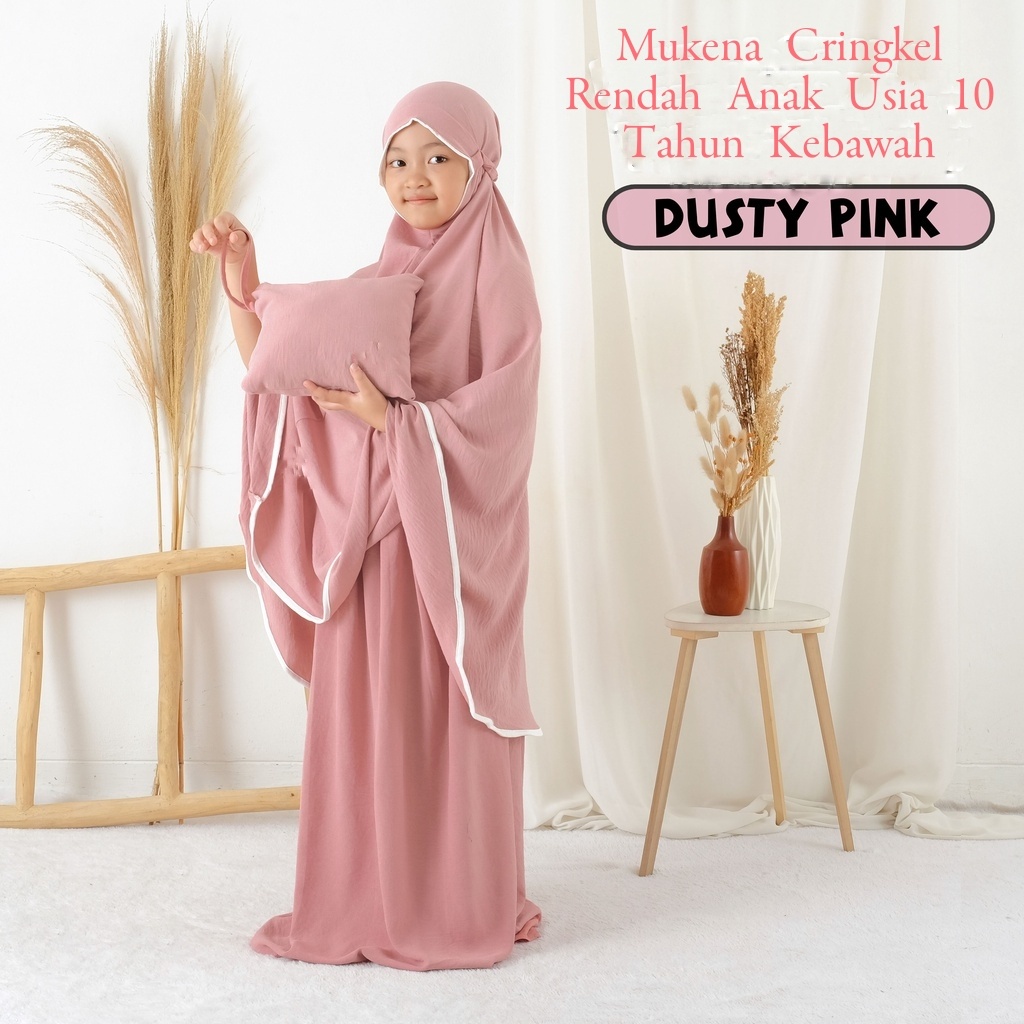 mukena rendah anak Cringkel air flow/Mukena Rendah/Mukena Cringkel/Mukena anak/Perlengkapan Sholat