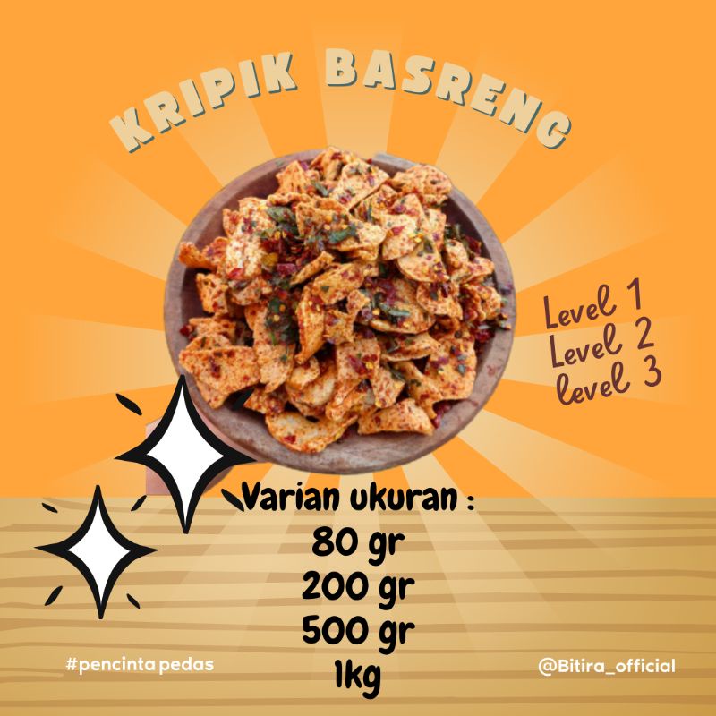 

Kripik basreng Viral Pedas 80 gram