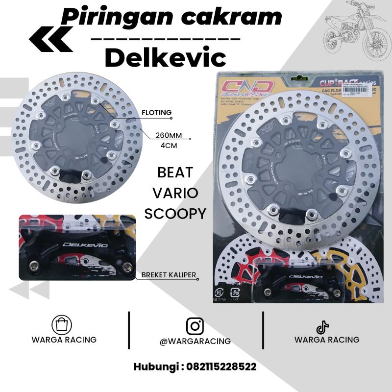 Piringan cakram DELKEVIC_ 260mm _ Floting _ BEAT, SCOOPY ,VARIO
