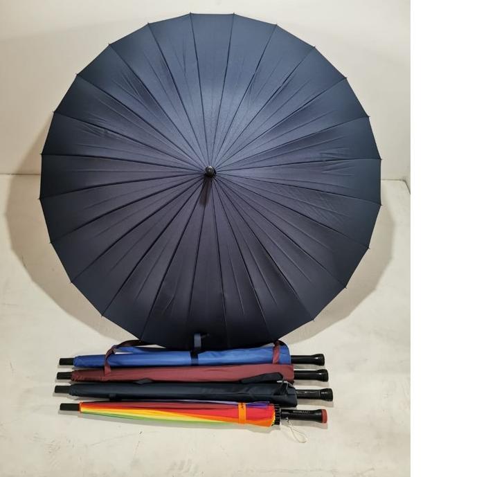✤ Payung golf 24 jari polos ada sarung kualitas premium ▼