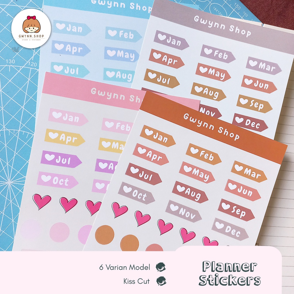 

Monthly Planner Journal | Stiker Journal | Stiker Nama Bulan | Aesthetic Sticker for Journal | Stiker Notebook | Stiker Scrapbook