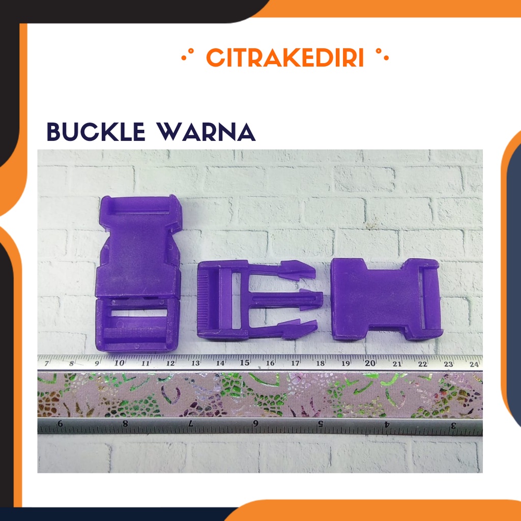 Buckle /Slop tas 2,5 cm Warna Ungu Kunci Sodok