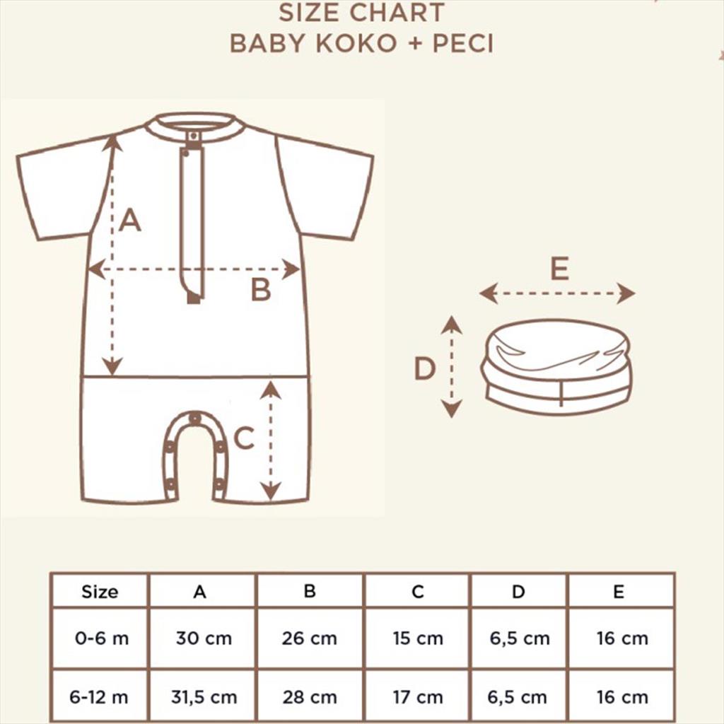 Vintage Cream Palmerhaus Baby Koko n Peci Baju Koko Bayi