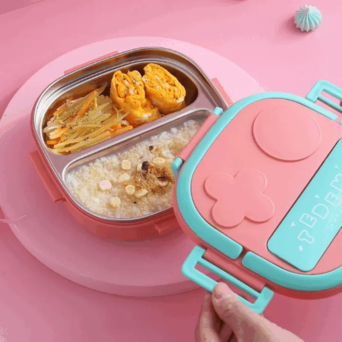 Kotak Makan Anak / Bayi Lunch Box TEDEMEI Stainless Steel 6123 &amp; 6128 BPA Free