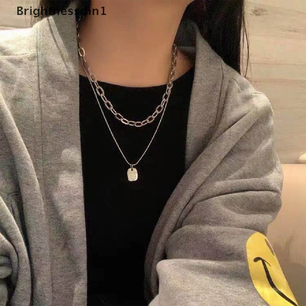 [Brightnessdin1] Retro Emas Multilayer Rantai Kalung Elegan Choker Kalung Wanita Aksesoris Hadiah Butik