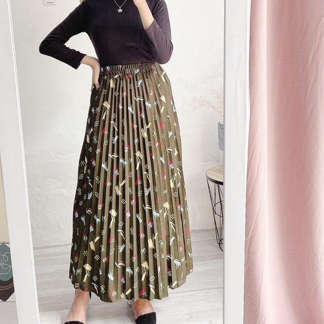 ➱ JNW-ROK PLISKET MOTIP KEMBANG ABSTRAK DAISY/DAILY/YEJIN/MOTIP KEMBANG ROK PLISKET ALLSIZE ➴
