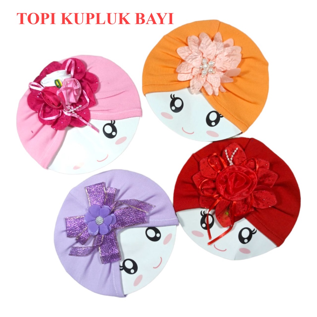 Topi Kupluk Turban anak bayi perempuan  cewek kaos