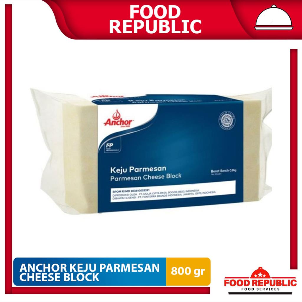 PARMESAN CHEESE BLOCK ANCHOR 800 GR / KEJU PARMESAN BLOK ANCHOR HALAL