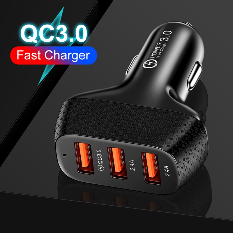 3port USB Charger Mobil 5V Fast Charging Portable phone Adapter 3USB Charger Handphone Untuk i-phone Tipe C Android Di Mobil