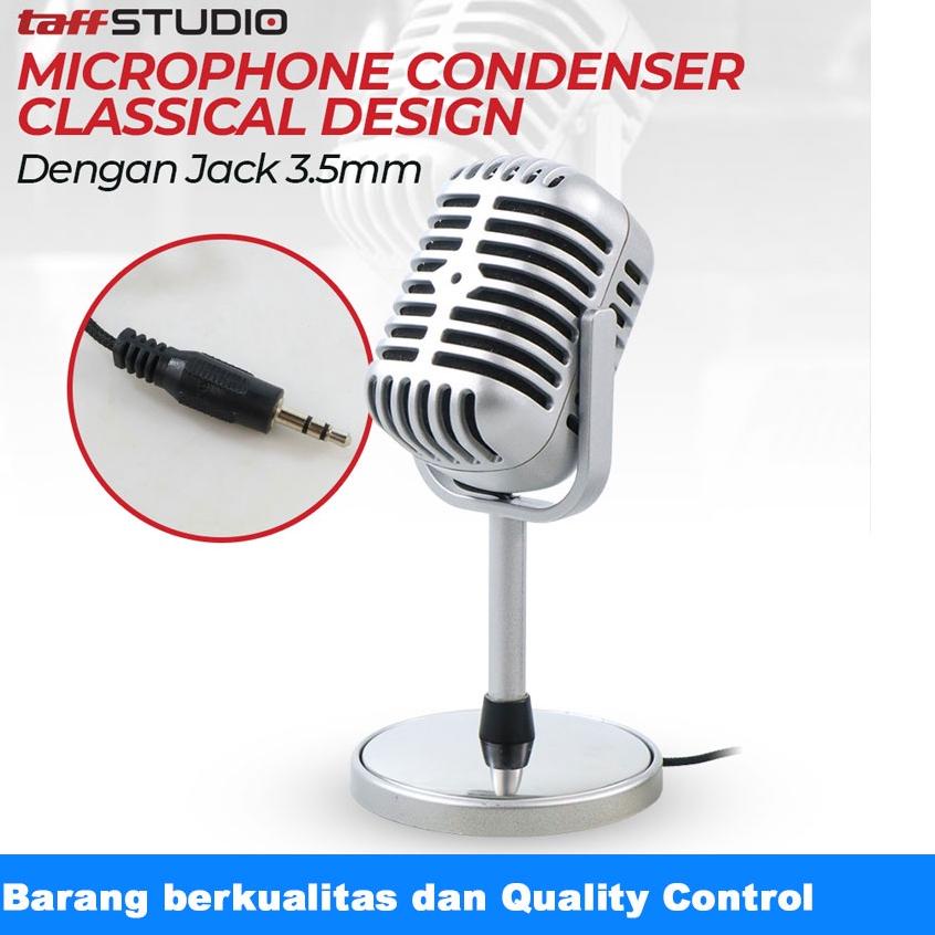 ☉ Microphone Condenser Classical Design Vintage Retro - Mikrofon Kondenser Karaoke - TaffSTUDIO C01U