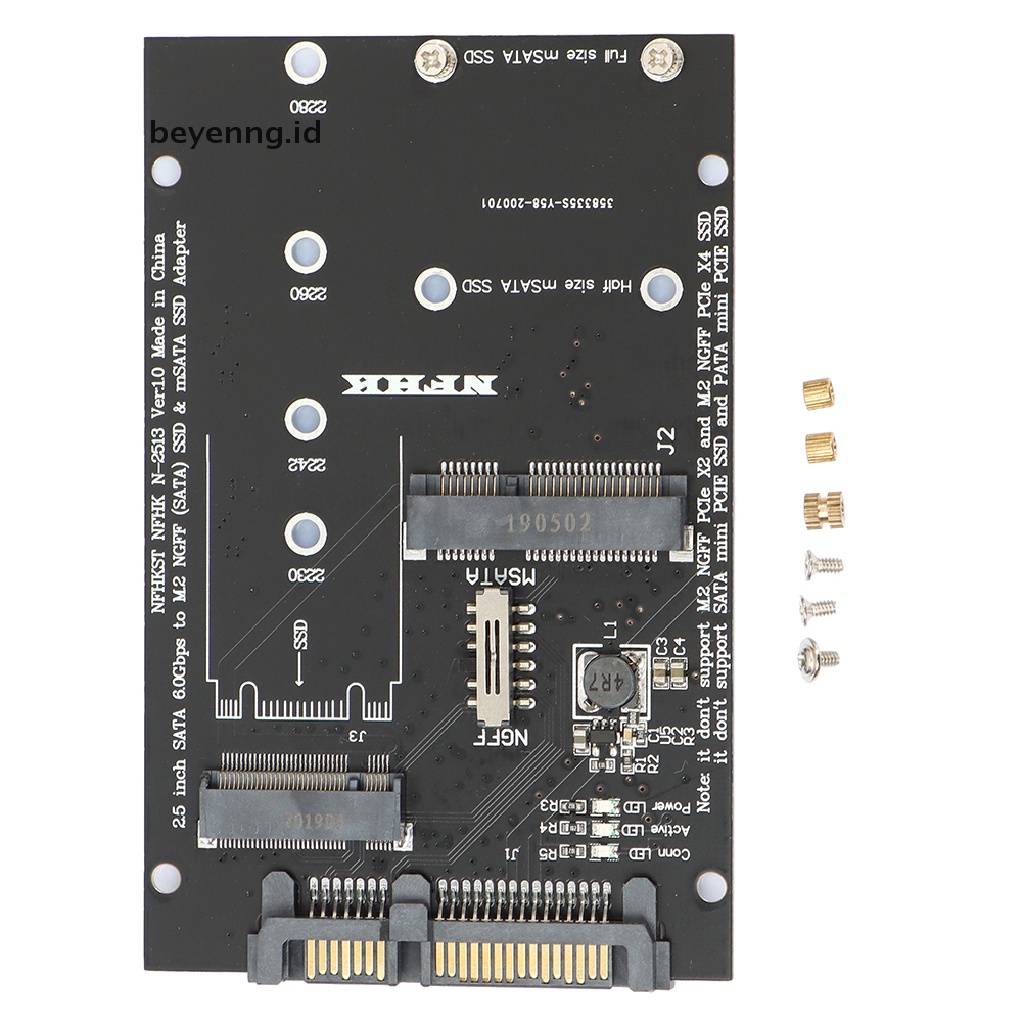 Beyen M.2 NGFF MSATA SSD to SATA 3.0 Adapter 2in1 Converter Card Untuk PC Laptop ID