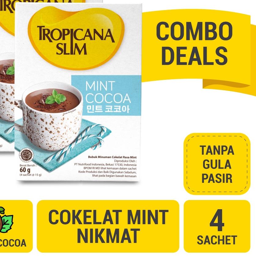 

✳ Twin Pack - Tropicana Slim Mint Cocoa 4 sachet ▼