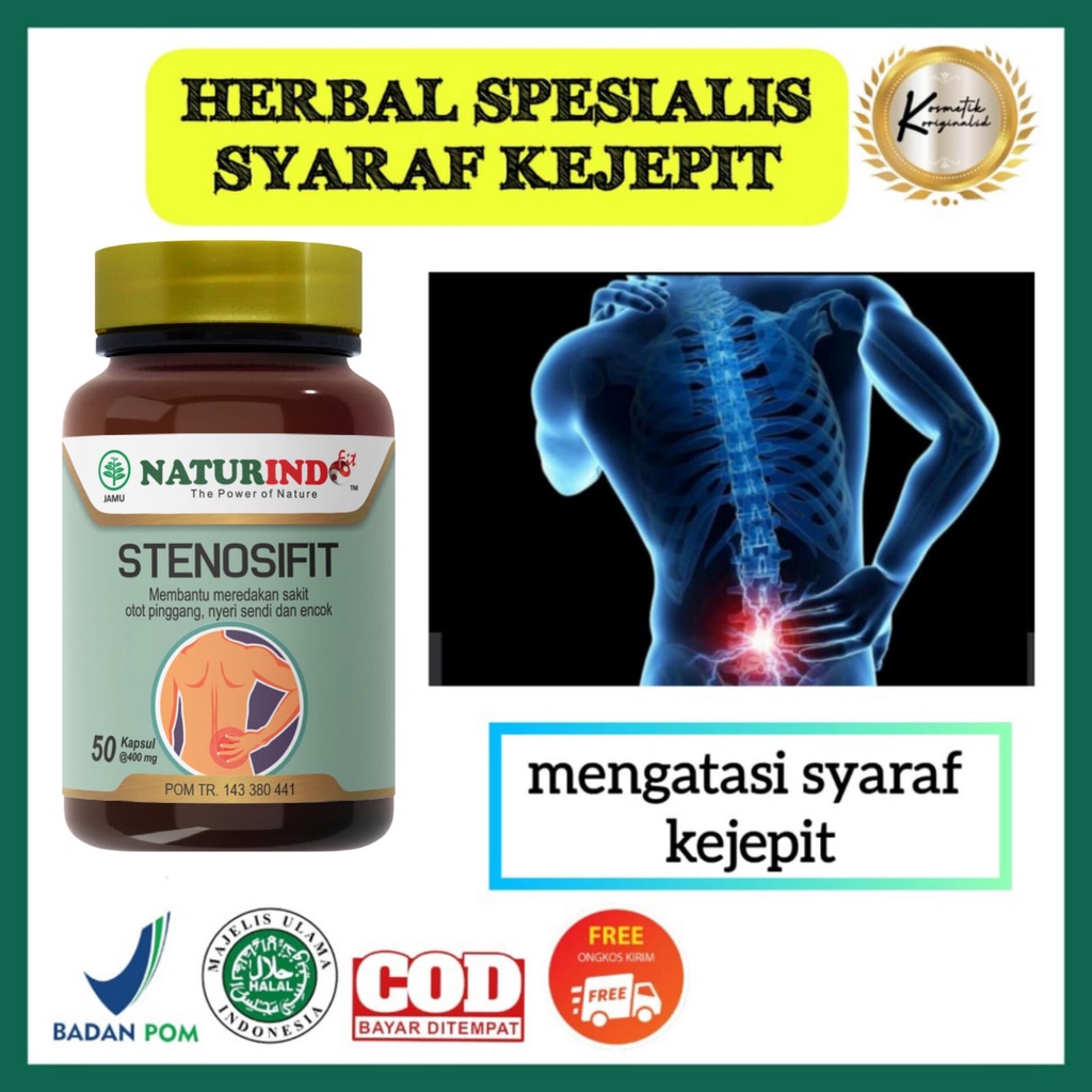 Jual Obat Sakit Pinggang Saraf Kejepit Encok Nyeri Otot Ketarik Herbal Ampuh Stenosifit