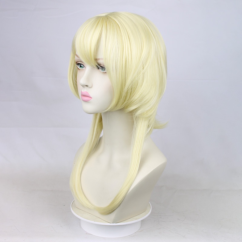 Genshin Karakter Traveller Kosong Neon cos Wig Golden Big Scalp Reverse Styling Tutup Kepala