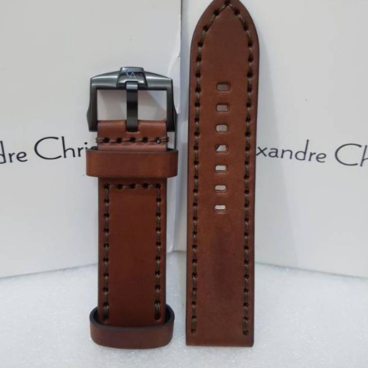 TREN TERBARU Tali Jam Tangan Alexandre Christie Strap AC 22mm 24mm Original Kulit Asli AC9205 AC6410