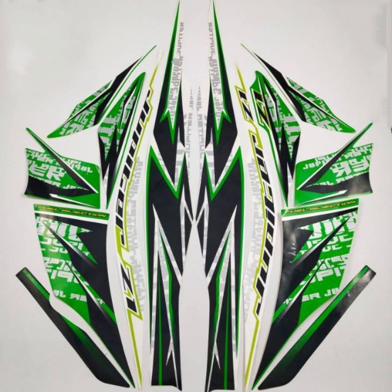Striping sticker lis body yamaha jupiter z1 fi thn 2013 2014 putih hijau