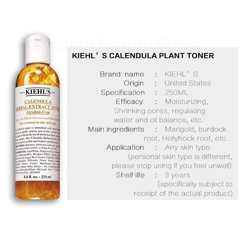 Kiehl's Calendula Herbal Extract Alcohol-Free Toner 40ML 250ML /Kiehls Deep Cleansing Foaming Face Wash 230ML