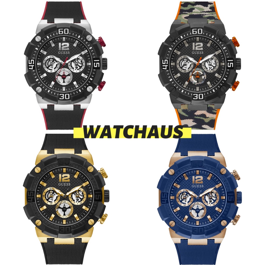 JAM TANGAN PRIA GUESS GW0264G1 GW0264G2 GW0264G3 GW0264G4 NAVIGATOR RUBBER STRAP