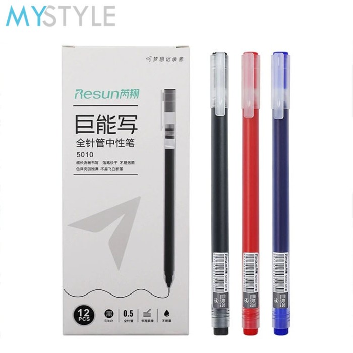 

MYSTYLE RH5010 PULPEN TINTA 0.5MM PEN TINTA ISI TINTAL FULL PERLENGKAPAN KANTOR SEKOLAH