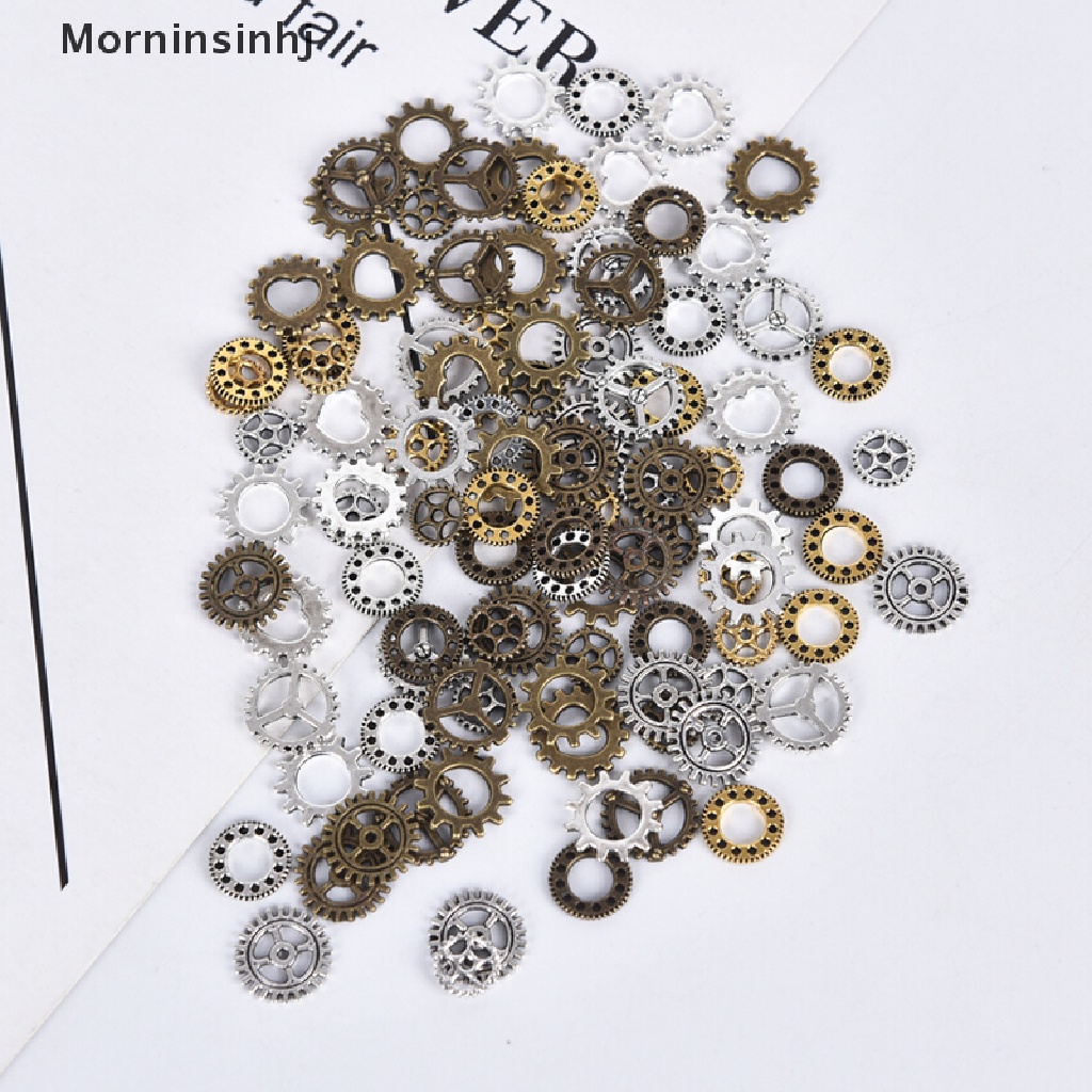 Mornin 100 Pcs Antik Steampunk Mini Wheel Gear Ch Liontin DIY Membuat Perhiasan Craft id