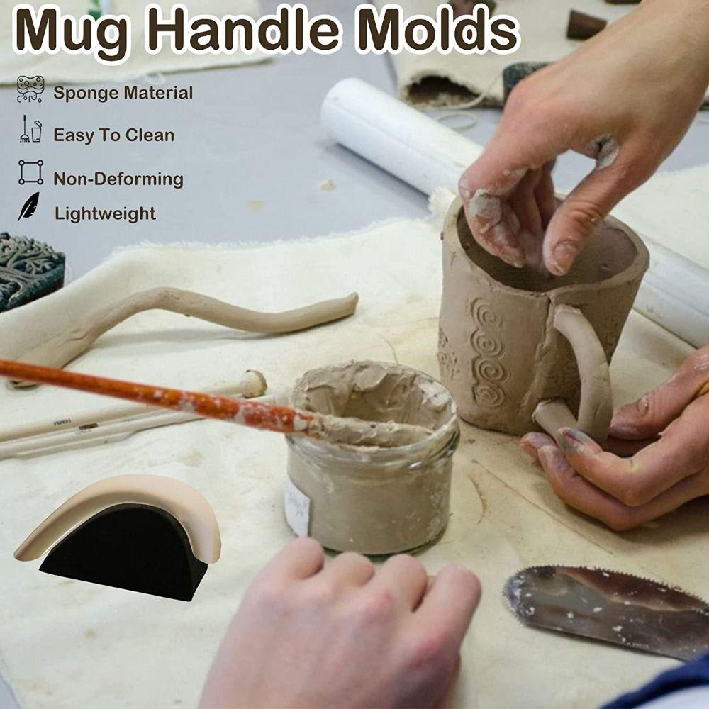 Solighter Cetakan Gagang Mug Tembikar Cetakan Berbentuk Telinga Mudah Digunakan Untuk Clay Pegangan Keramik Untuk Clay Mug Kopi Handle Mold Making Tools Ceramic Molds for Pottery