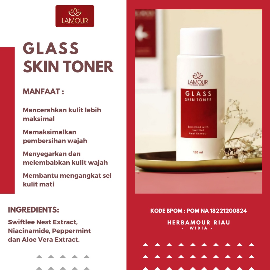 GLASS SKIN TONER LAMOUR | TONER GLOWING LAMOUR || TONER PENCERAH LAMOUR || TONER GLASSKIN LAMOUR || 