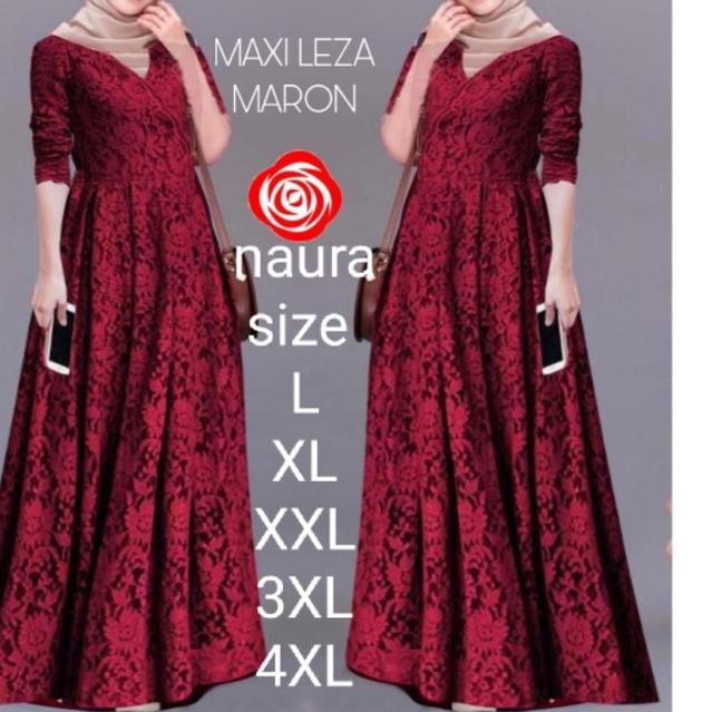 ♜ Maxi leza / Ada size super jumbo (Size L,XL,XXL,3XL,4XL)Baju gamis brokat Tulang Gliter Import / b