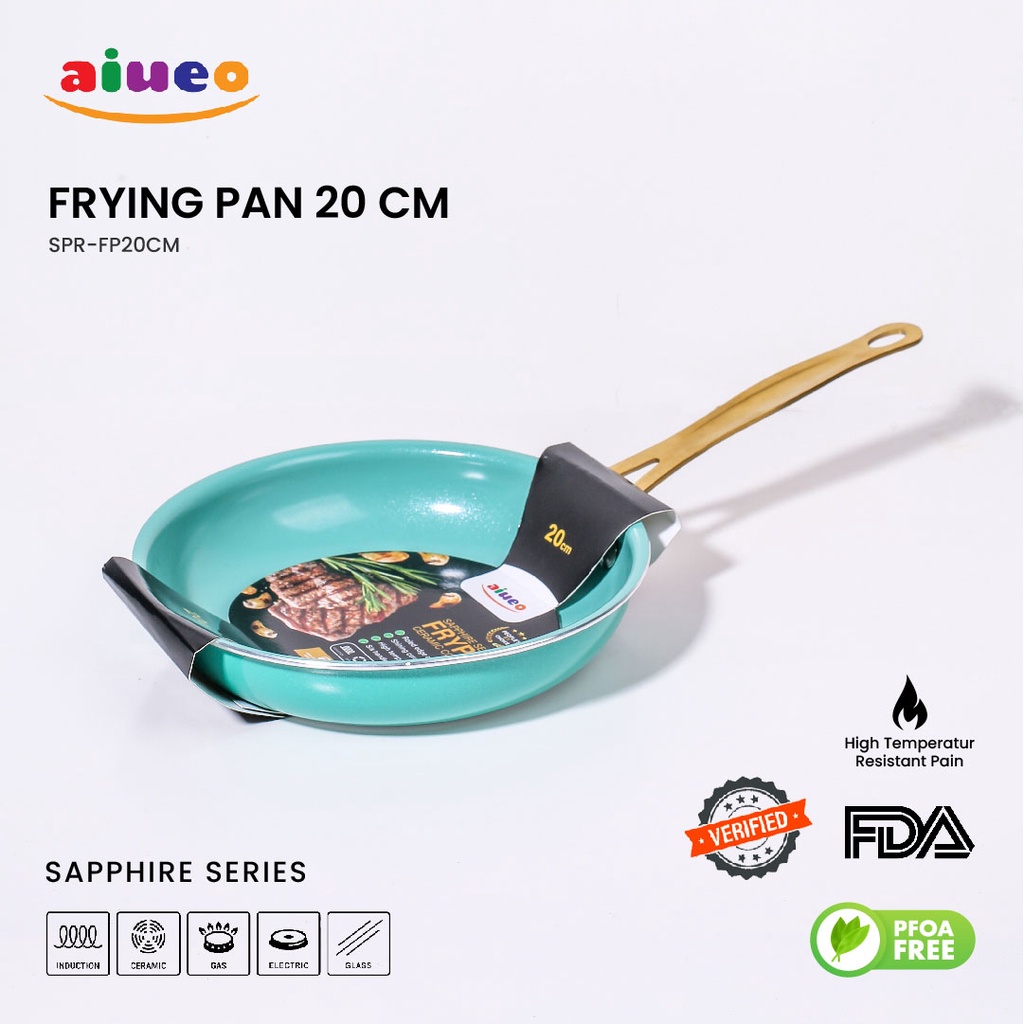 Penggorengan Anti Lengket - Frying Pan 20Cm Marble Frying Plate Anti Lengket- Teflon Bulat Stainless Steel Serbaguna