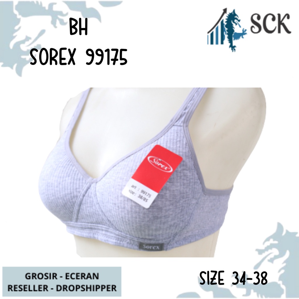 BH SOREX 99175 Tanpa Kawat Busa Tipis / Pakaian Dalam Wanita Motif Salur GROSIR