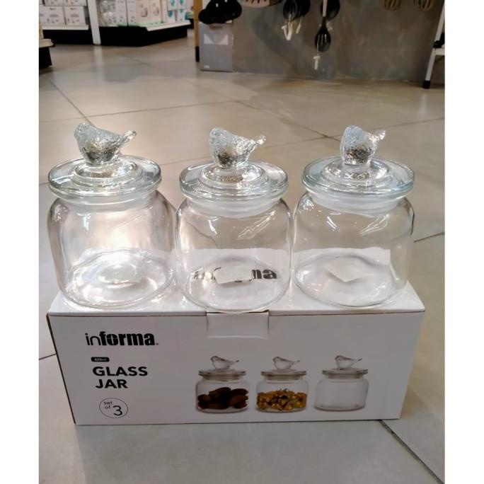 INFORMA TOPLES KACA TEMPAT BUMBU GULA SUSU KOPI TEH KUE LEBARAN 620 ML YH54634UJ