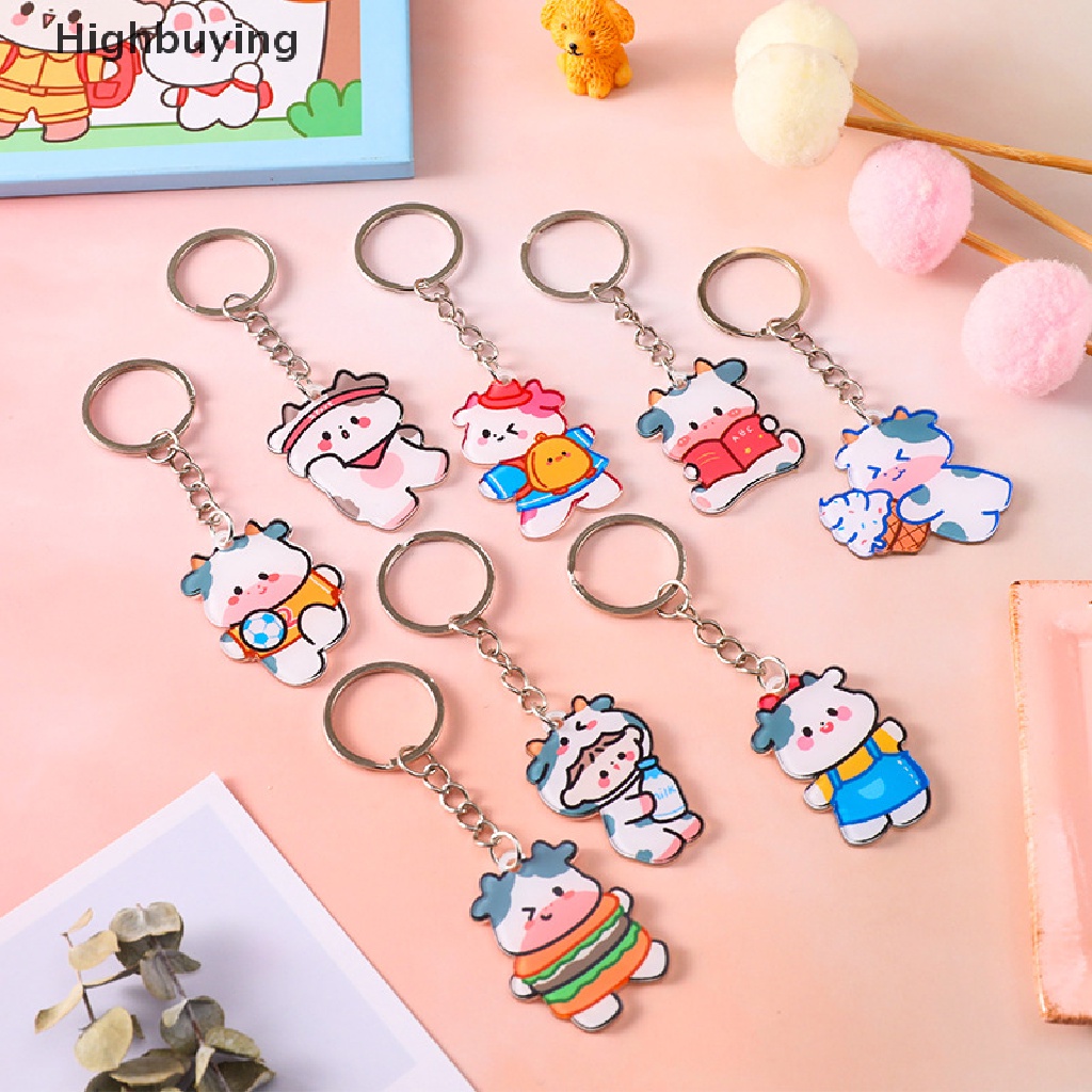 Hbid Kartun Akrilik Ekspresi Keychain Net Merah Lucu Pasangan Tas Sekolah Ornamen Ternak Sekitarnya Berdiri Liontin Pesona Keyring Hadiah Glory