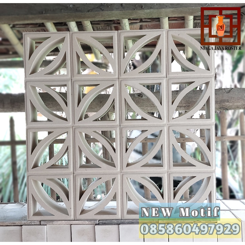roster beton minimalis, loster beton, roster putih, roster 20x20x10cm