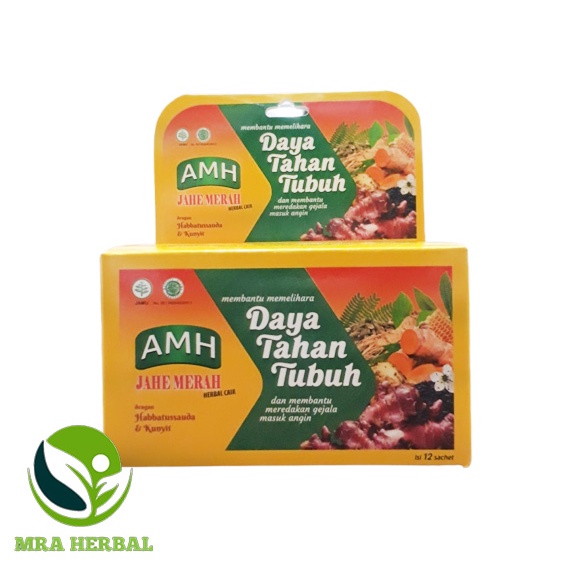 Amh Jahe Merah Herbal Cair Kemasan Per Box Isi 12 Sachet Original