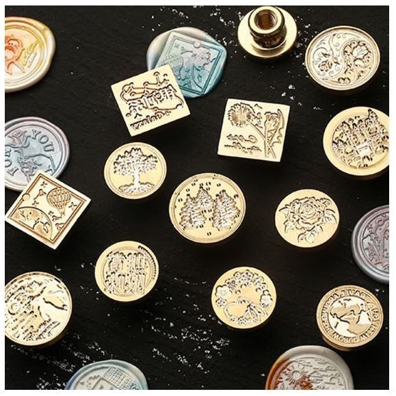 

Sealing Wax Alloy Stamp with Wood Handle - Mixed Theme